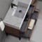 Walnut Bathroom Vanity With Marble Design Sink, Floor Standing, 40